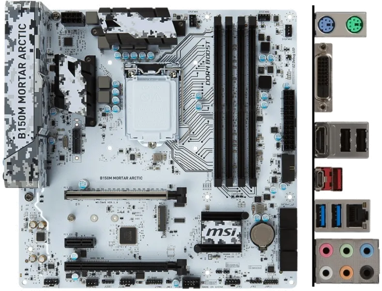 материнской платы MSI B150M MORTAR ARCTIC