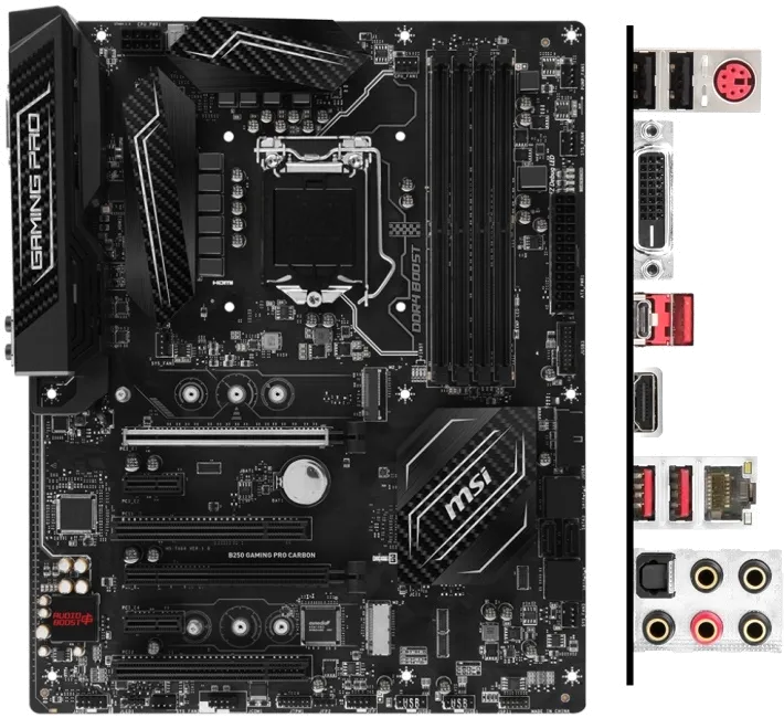 материнской платы MSI B250 GAMING PRO CARBON